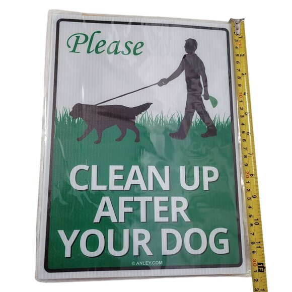 Anley Yard Sign "Please Clean Up After Your Dog" Lawn Signs 12 in. x 9 in. - Picture 5 of 6